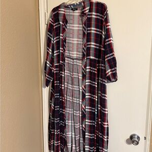Torrid Multicolor Plaid Cardigan